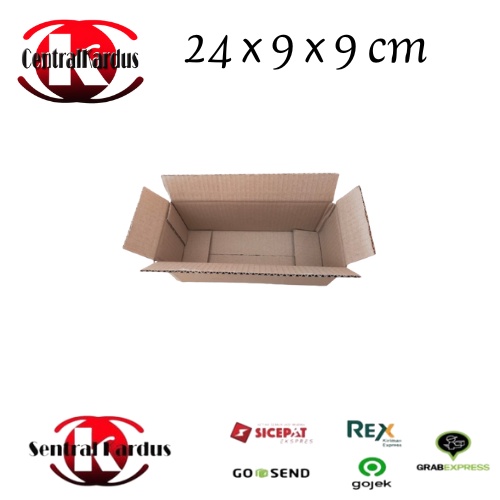 

Kardus Dus box polos uk 24x9x9cm (PAKET) 10PCS standar Kotak Packing snackbox polos single wall