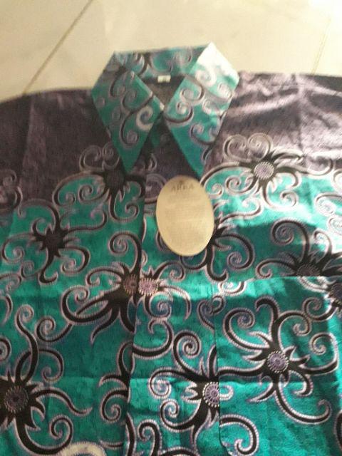 Toska Batik Hrb026 Kenongo Kemeja Hem Pendek Padi Pekalongan M L Xl Murah Keren Bati Pria Wajik Biru