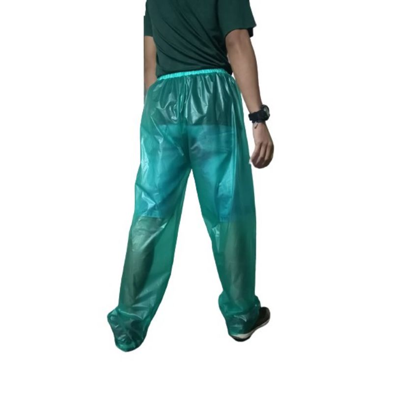 Celana jas hujan Tanoz bahan karet transparan warna warni