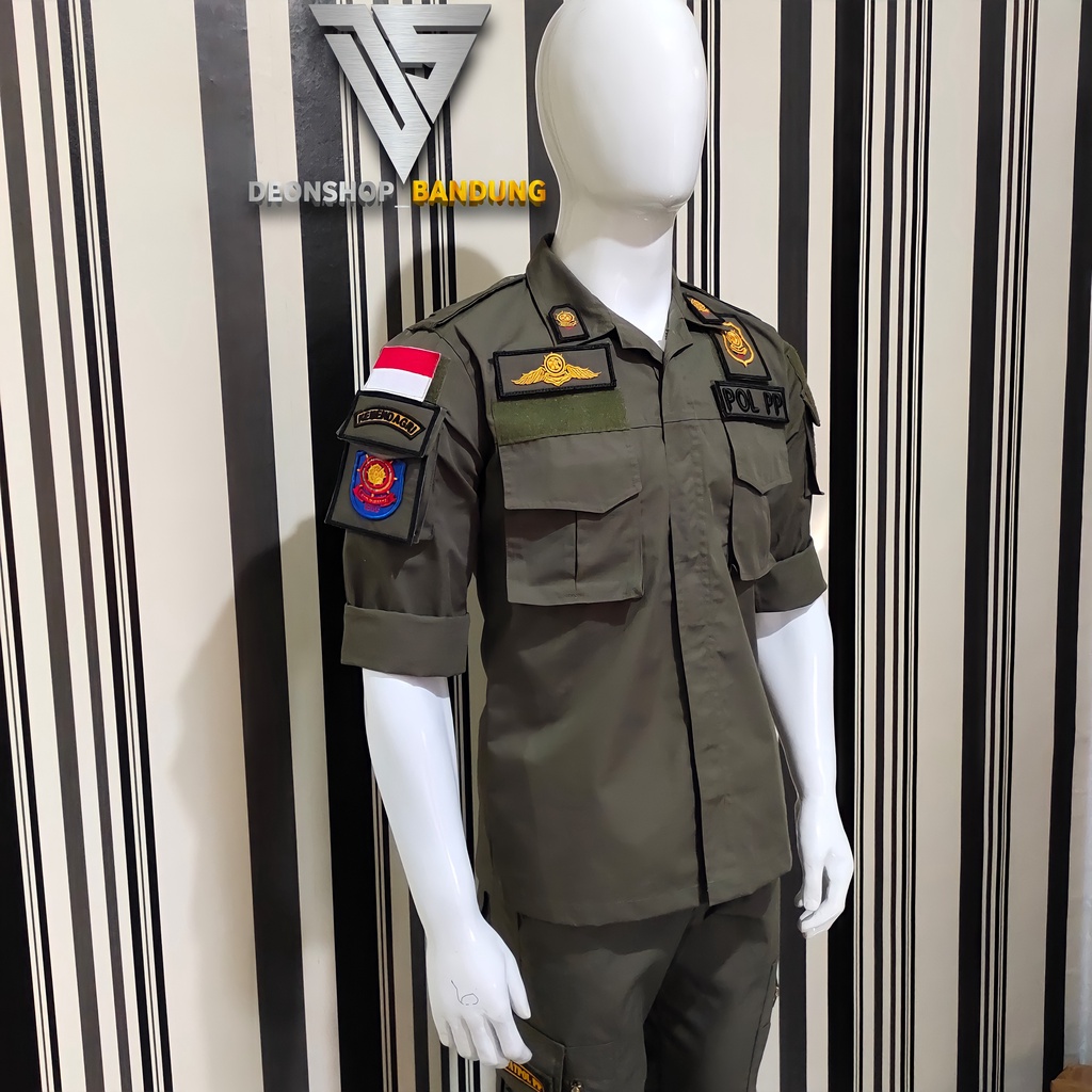 BAJU PDL SATPOL PP LENGKAP NAMA DAN LOGO