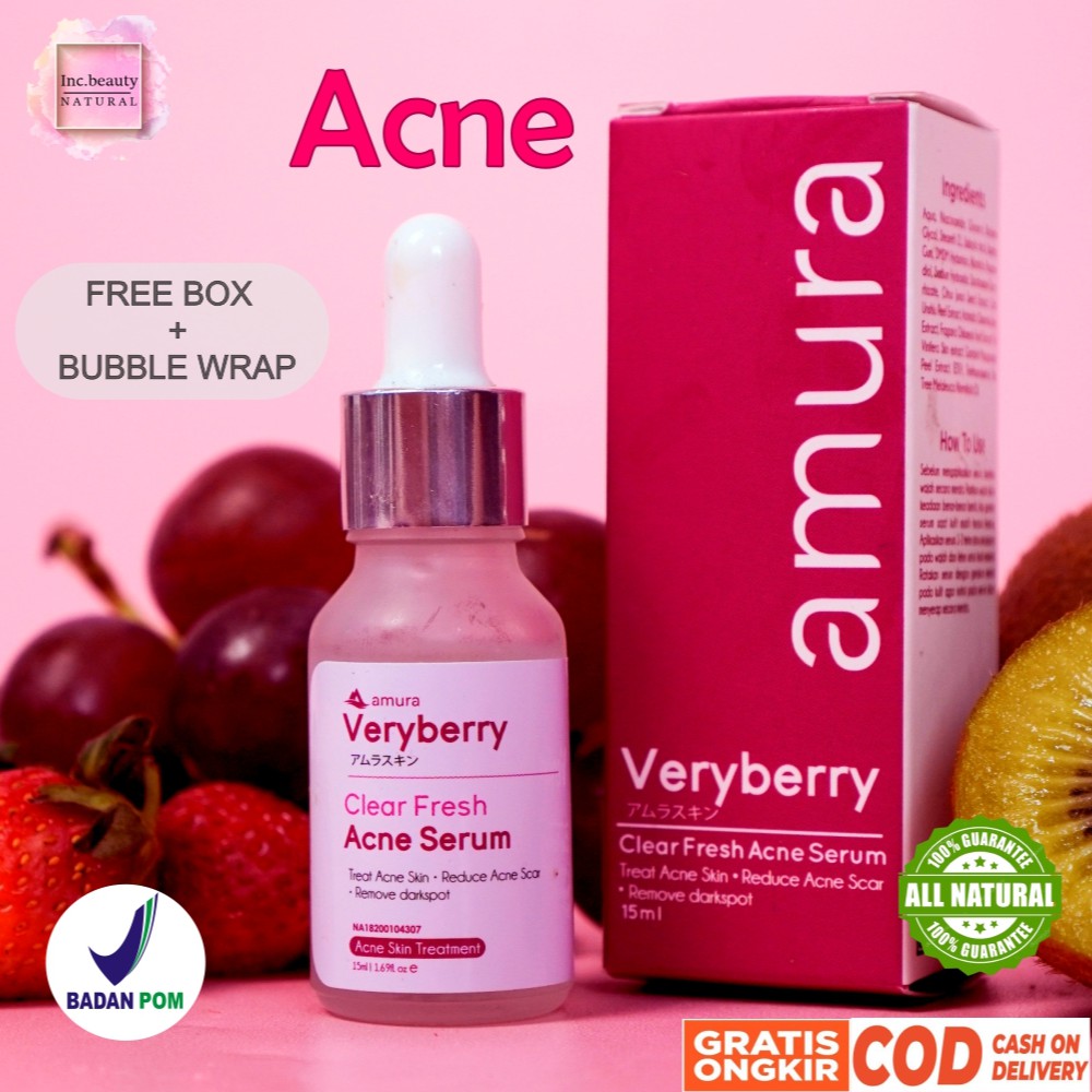 Serum Amura Wajah Acne Jerawat Glowing Vit C Gold mura Skincare expert Serum Kecantikan Asli BPOM
