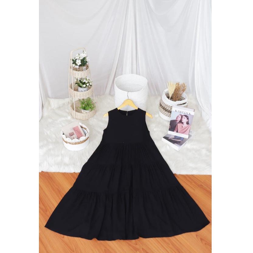 ➻7a Terkini✰➻ Mallafashionofficial Maxi Celsio Midi Dress Wanita Rayon Viscose Premium Aplikasi Slee