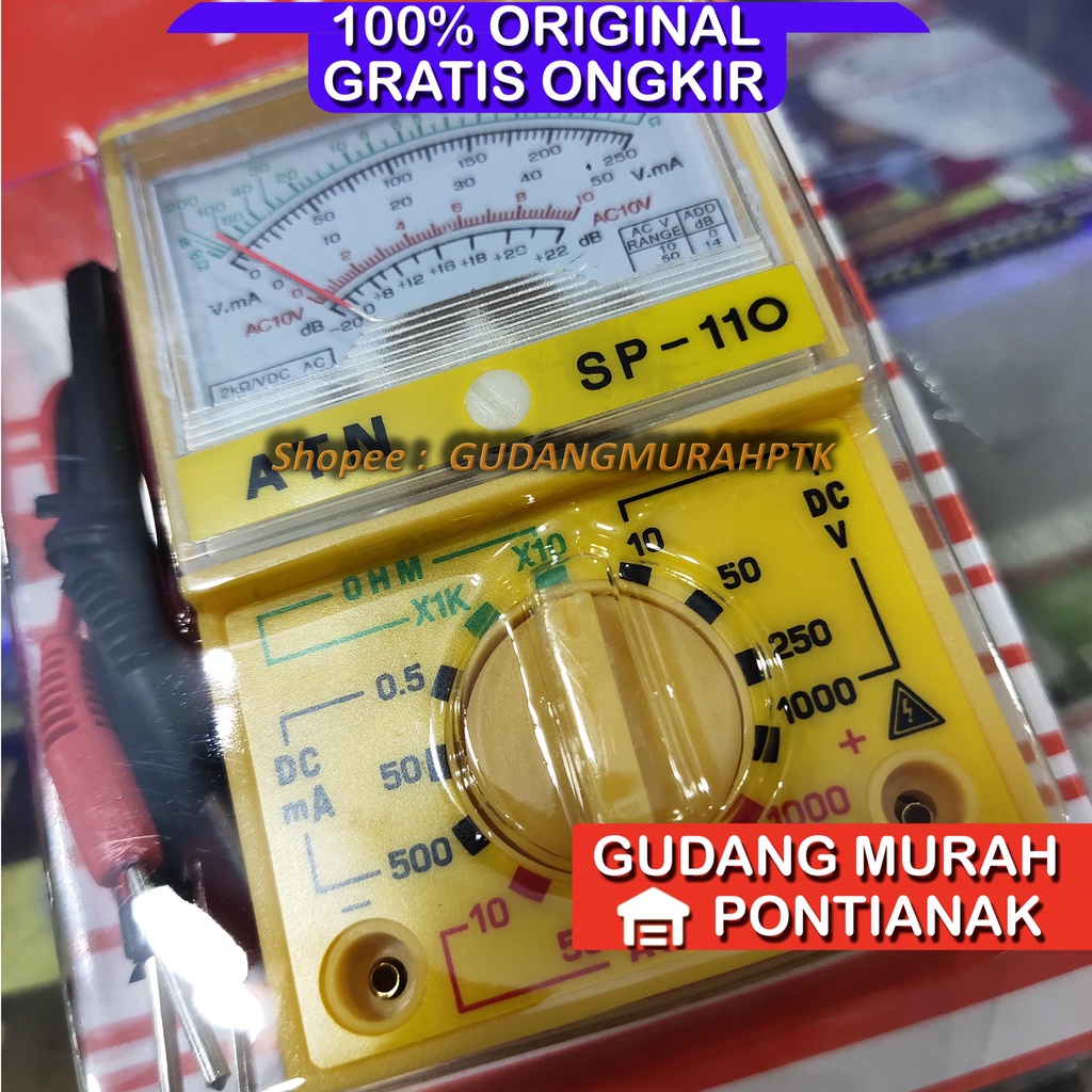 MULTITESTER MINI / AVOMETER / MULTIMETER MINI MERK ATN TYPE SP110