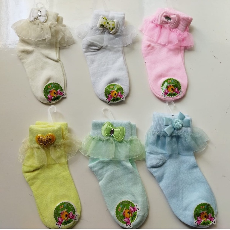 Kaos Kaki Polos RENDA Elastis Bayi Anak Perempuan 0-5 Tahun