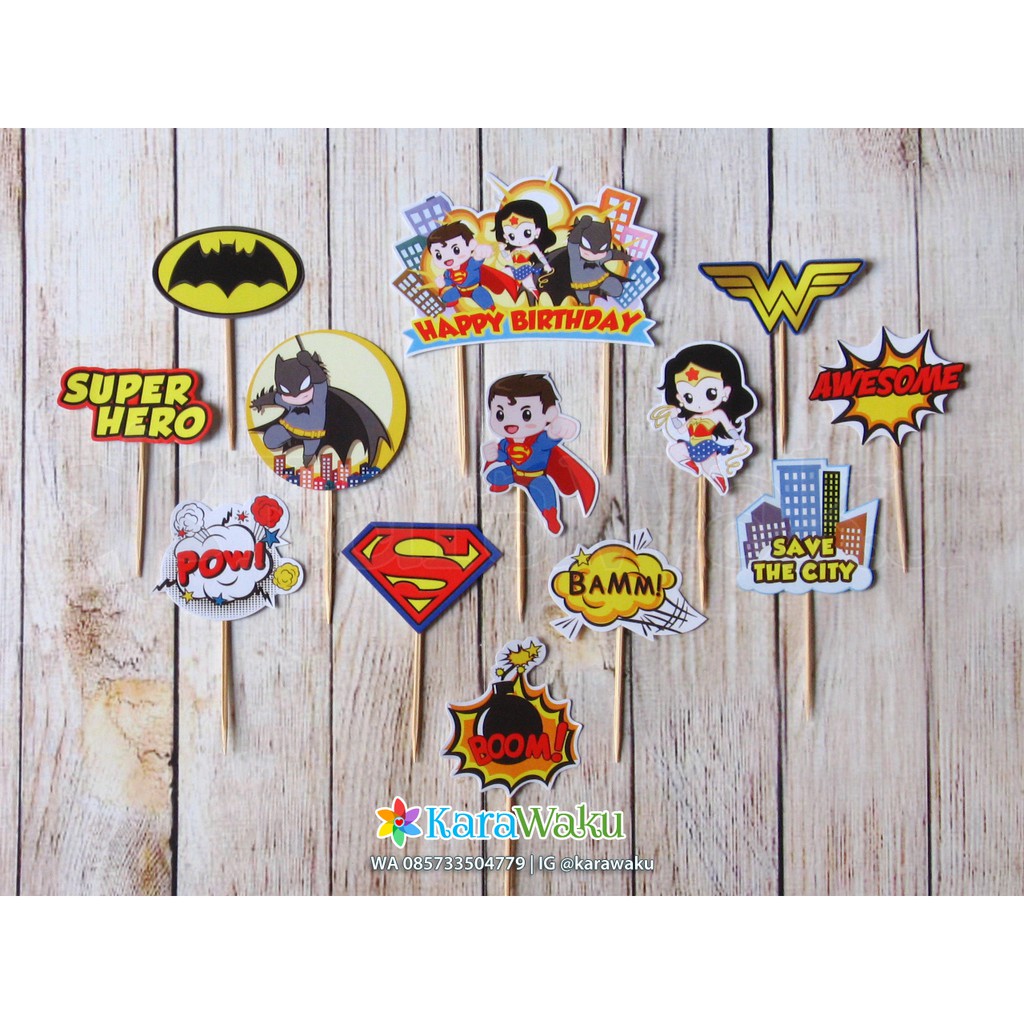 Cake Topper Hiasan Kue Karakter  Superhero Superman 