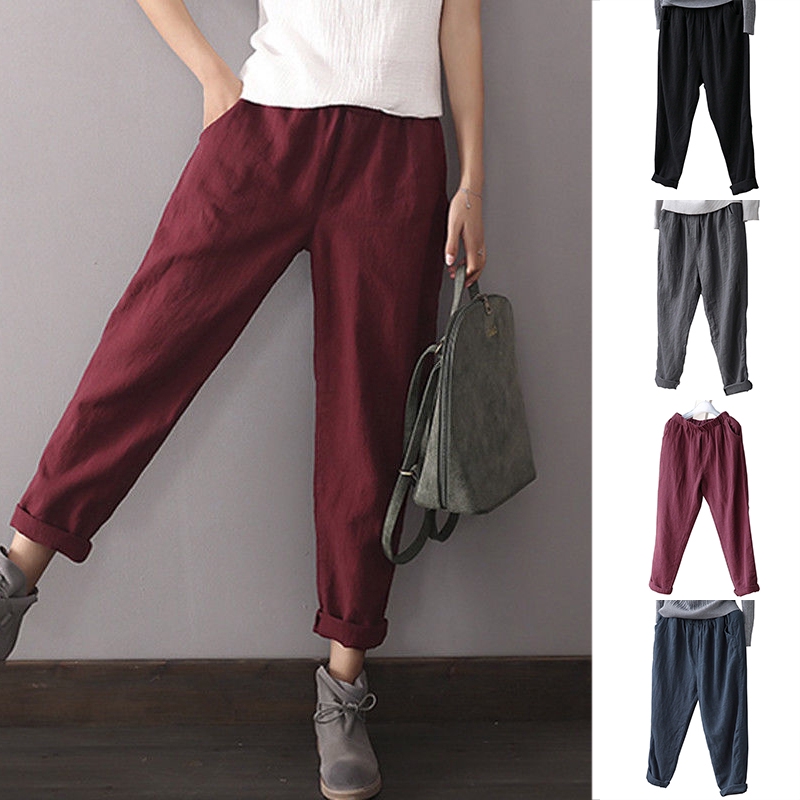 cotton casual pants for ladies