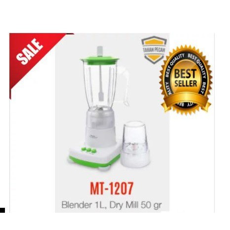 MASPION Blender Plastik 1 Liter - 2in1 2 Tabung MT 1207 - Garansi Resmi 1 Tahun