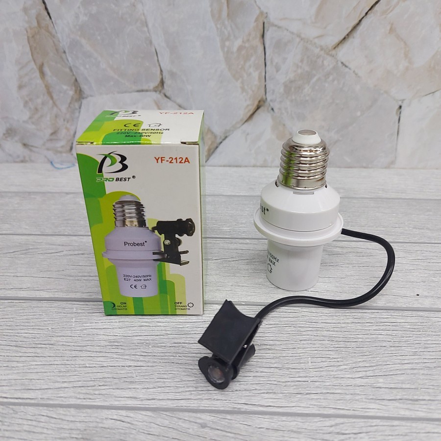 COD Fiting Lampu Sensor Cahaya Otomatis Probest YF-212A - Fiting Lampu