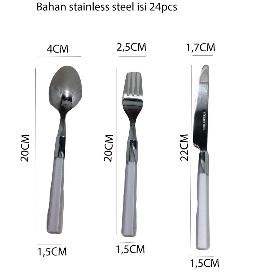 Sendok Set Stainless Isi 24 Pcs Peralatan Makan Dapur