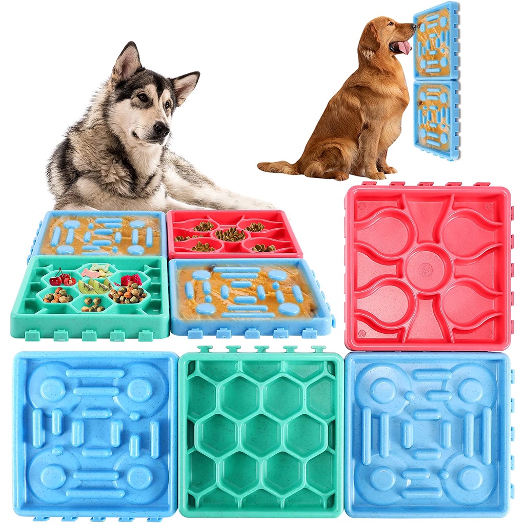 4 Pcs Anjing Menjilat Tray Anjing Lambat Makan Mangkuk Lambat Treater Anjing Lambat Lucu Mangkuk Hewan Peliharaan Lebih Lambat Treater Mangkuk Interaktif Mainan Hewan Peliharaan