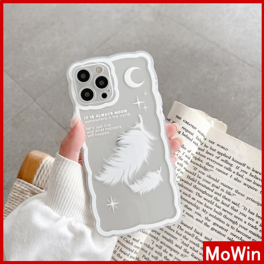 iPhone Case Silicone Soft Case Clear Case Wave Non-Slip Shockproof Camera Full Coverage Protection Purple Feather For iPhone 13 Pro Max iPhone 12 Pro Max iPhone 11 iPhone 7 Plus