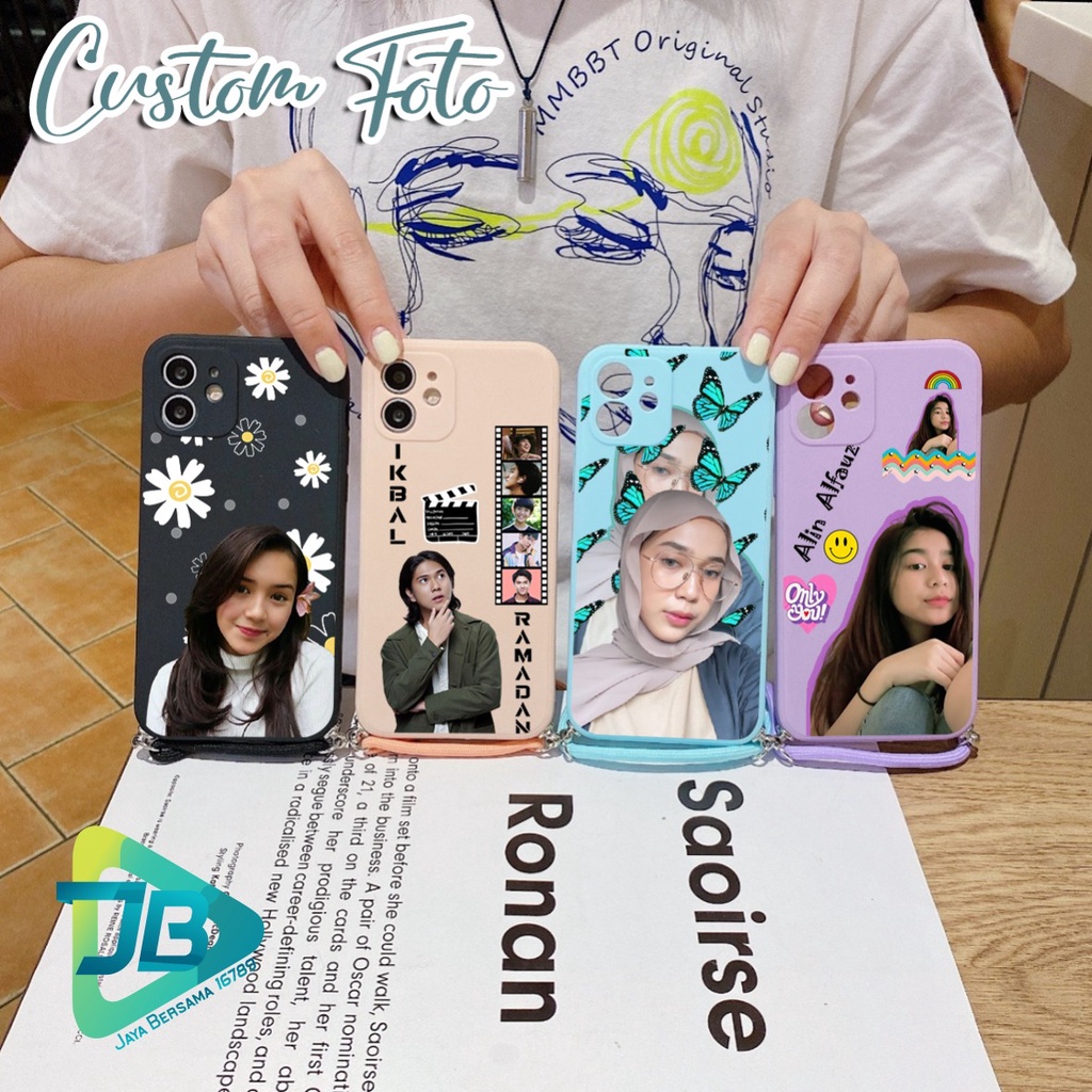 CUSTOM SOFTCASE SILIKON SLINGCASE TALI LANYARD STRAP PHONE MACARON PELINDUNG KAMERA CUSTOM OPPO VIVO SAMSUNG XIAOMI REALME IPHONE ALL TYPE JB5403