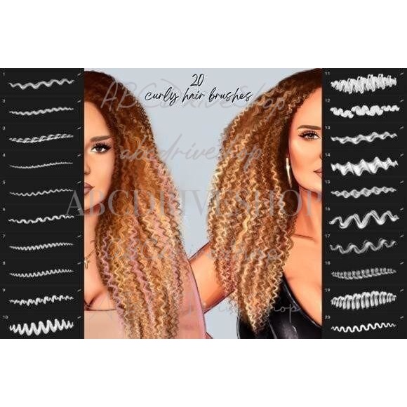 Procreate Brush - Hair Braids Curly Wavy Brushes