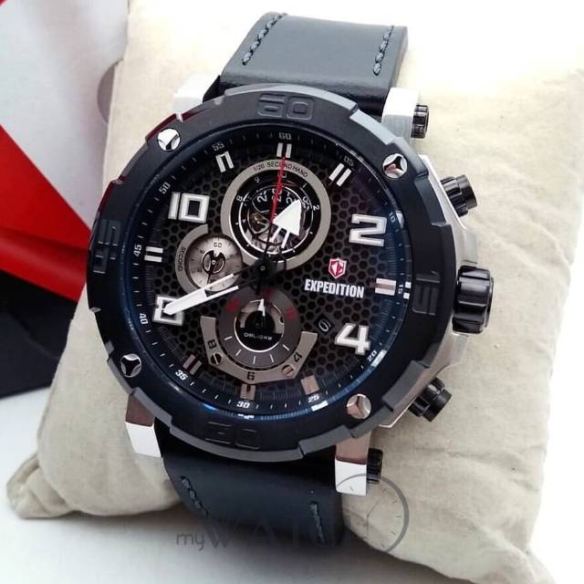 EXPEDITION E6769 E 6769 SILVER BLACK RING LEATHER STRAP JAM PRIA