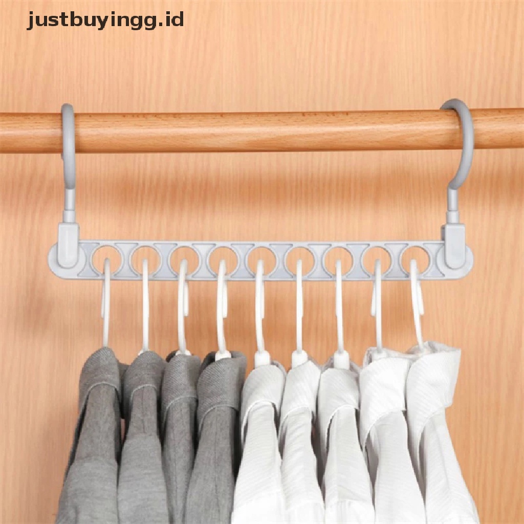 [justbuyingg.id] 9 hole magic clothes hanger multifunction folding hanger rotating clothes hanger ID