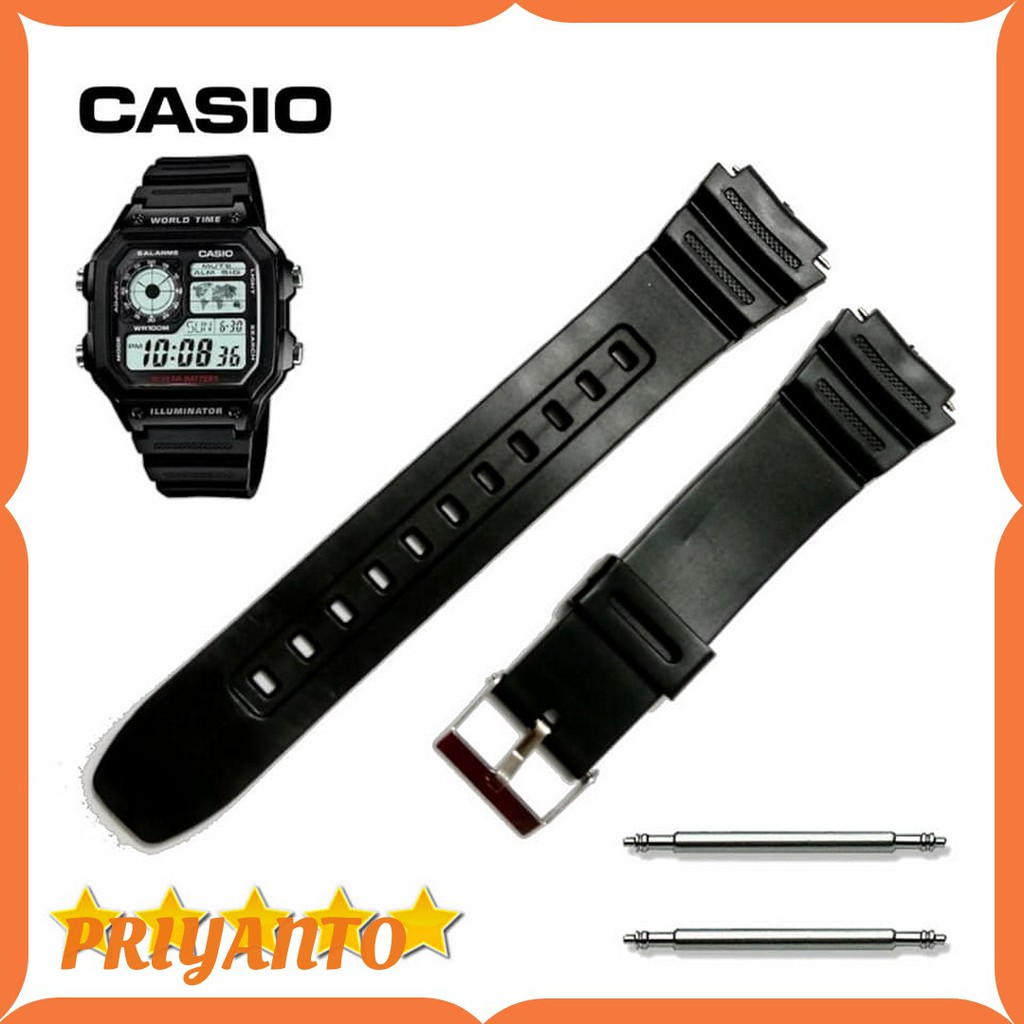 Tali Strap Jam Tangan Casio Ae-1200 Ae 1200 Ae 1200 Free Pen Stainless