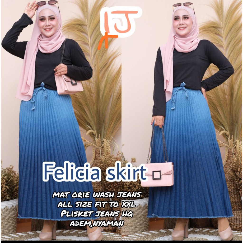 ROK PLISKET JEANS PAYUNG MAHEN