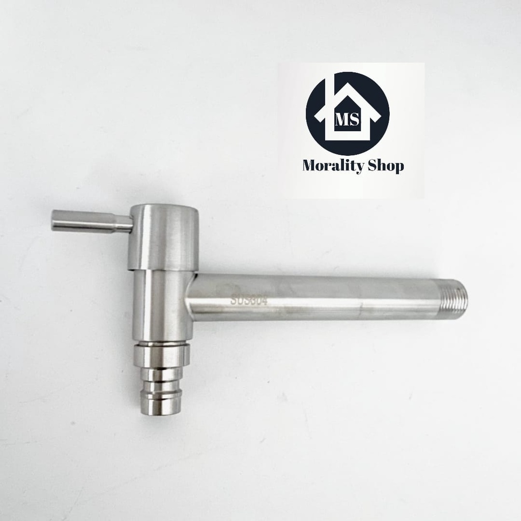 Keran air Tembok Panjang Bak Kamar Mandi Stainless 30458-Kran air Taman Mesin Cuci Bathroom Faucet Long Stenlis SUS 304