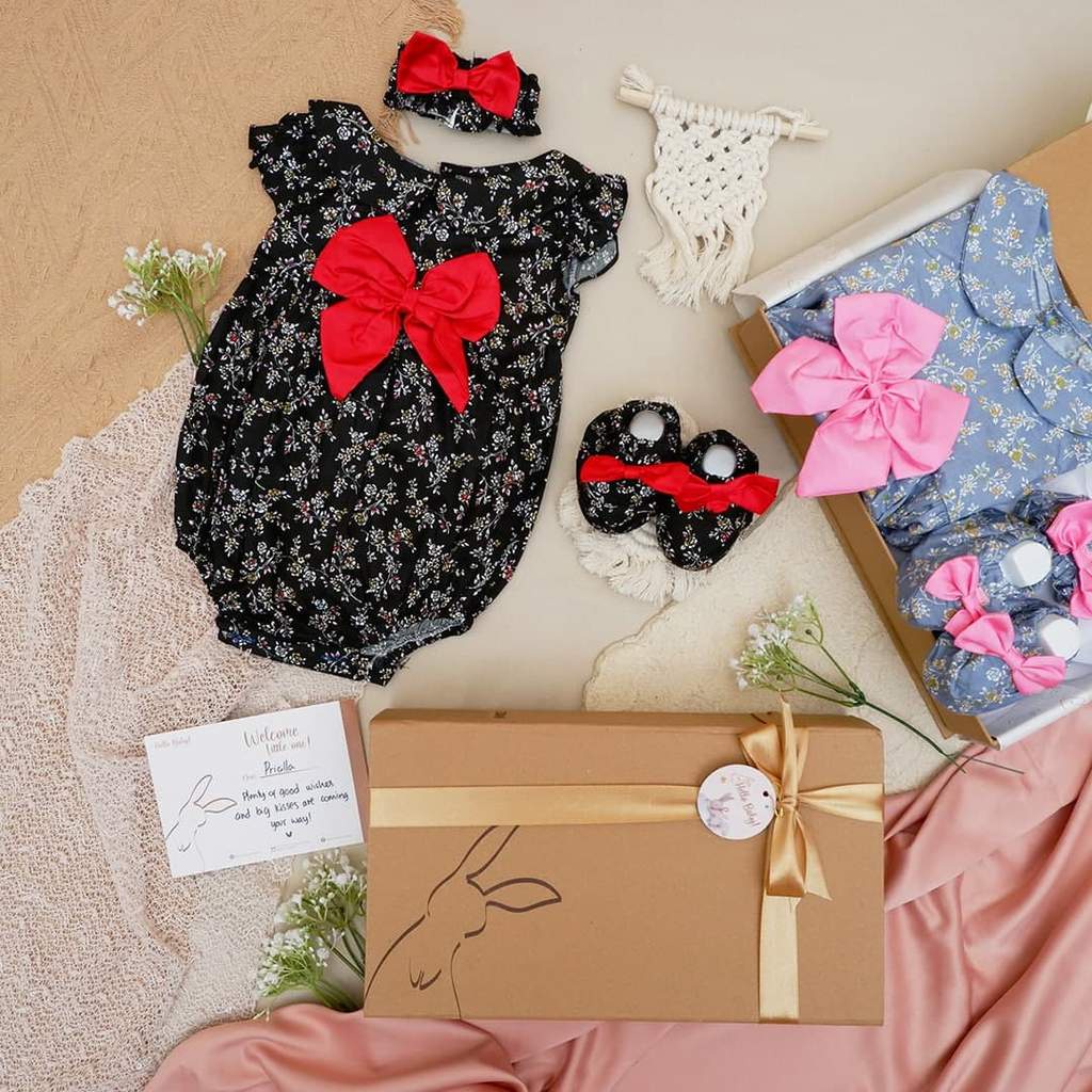 LIO035 Girls Baby Hampers 0-12 months/ Hampers bayi newborn/ Kado bayi/ baby girl gift set-Lindsey Black