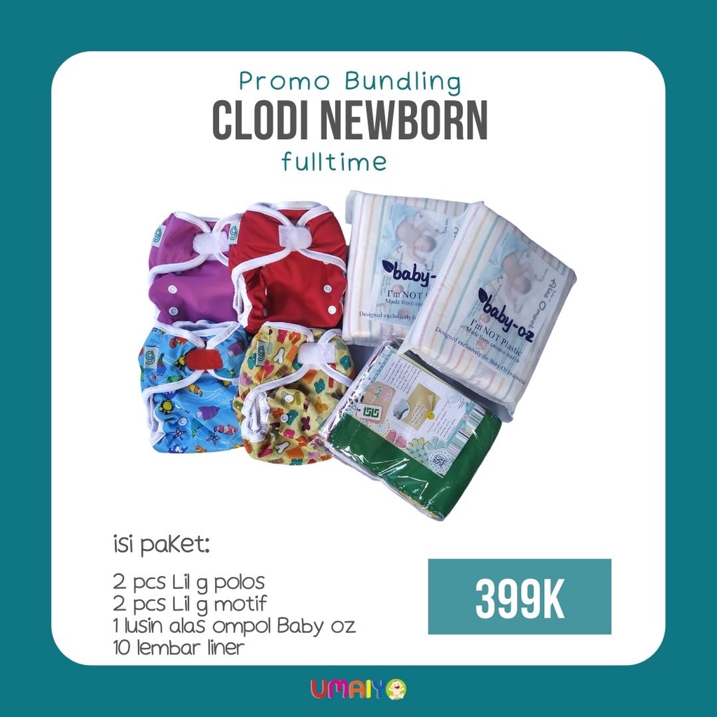 PAKET HEMAT MURAH CLODI NEWBORN - ALAS OMPOL - LINER