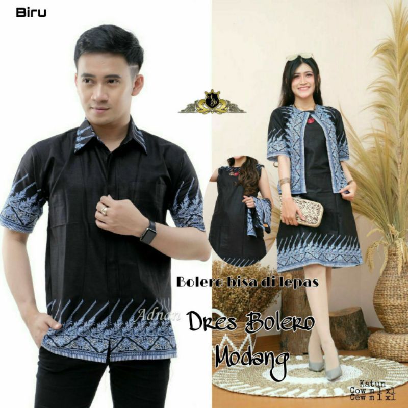 GROSIR BATIK COUPLE CP DRESS BOLERO MELIA