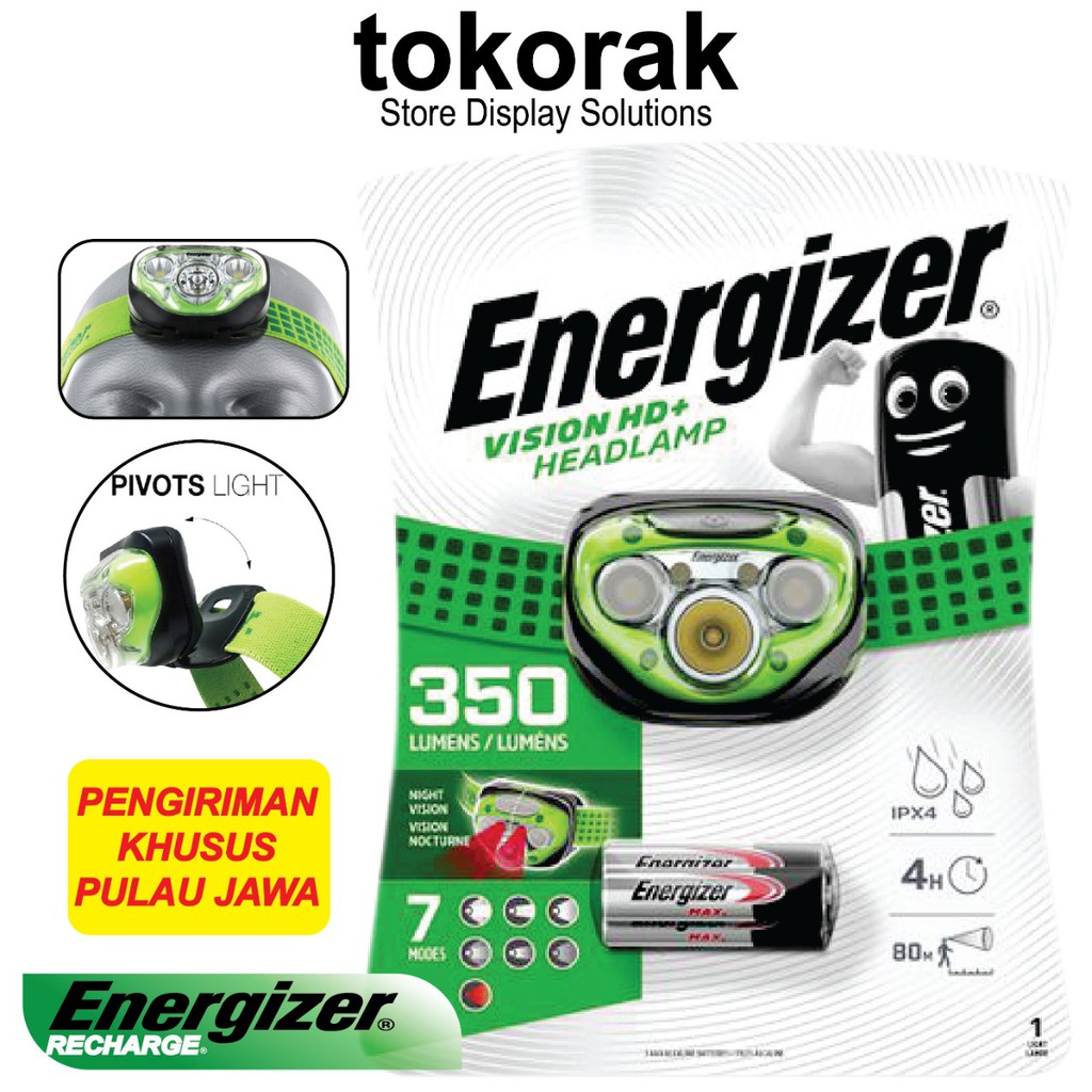 SENTER KEPALA 350 LUMENS ENERGIZER - HEADLAMP - SENTER CAMPING