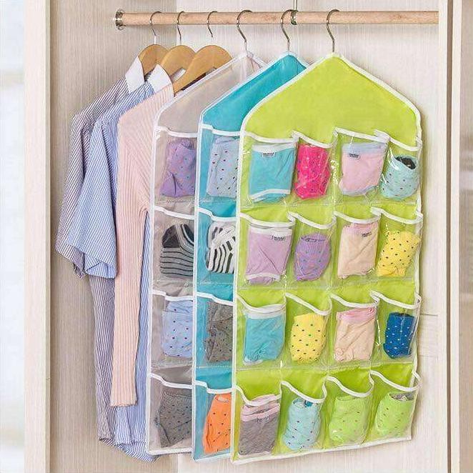 FUTAKO Storage Gantung 16 Kantong Hanger Organizer Sebaguna Pouch Korean