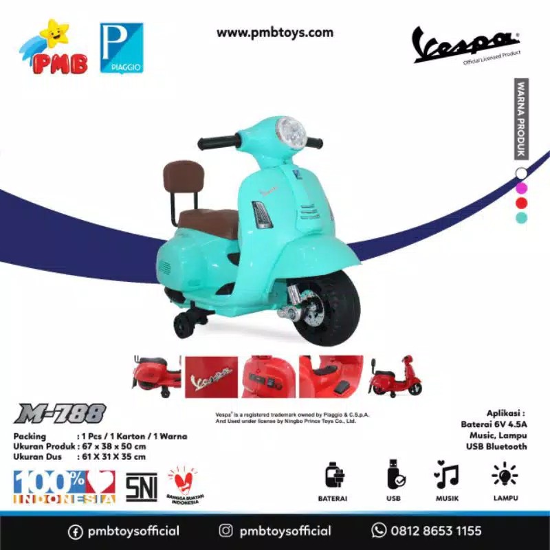 PMB Motor Aki M788 Vespa Lisensi