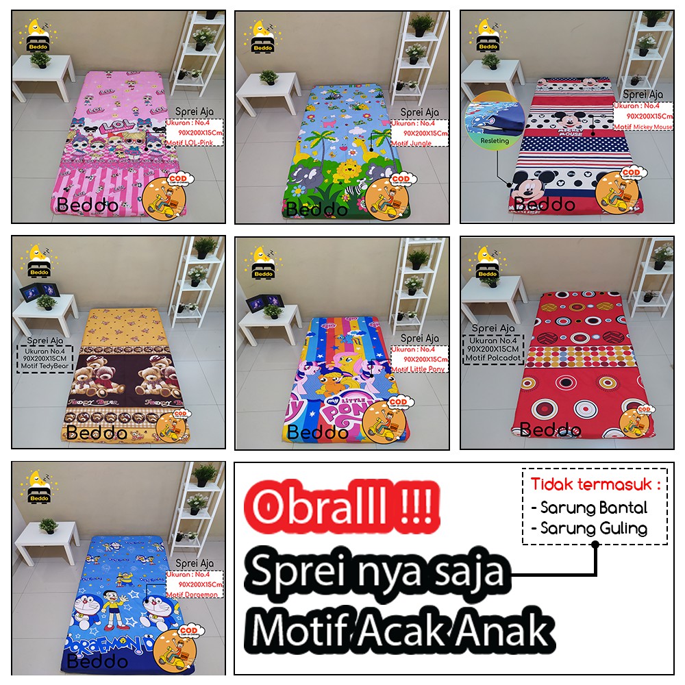 SPREI HOMEMADE SINGLE UK 90X200 120X200 (SPREI SAJA)