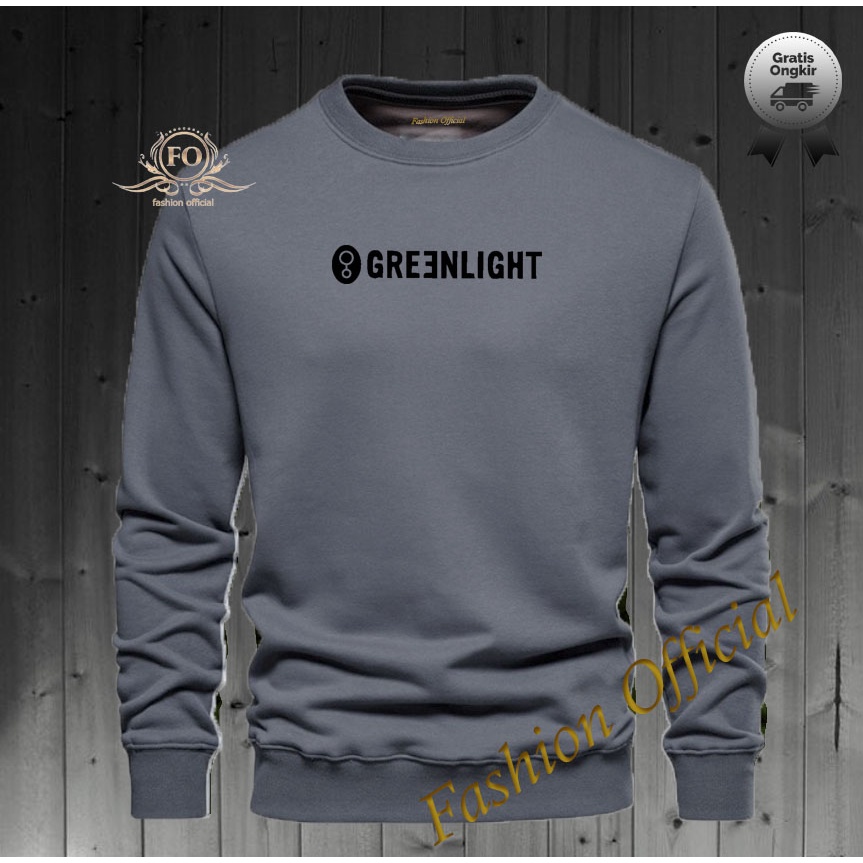 Baju Sweater Hoodie Distro Greenlight Text Hitam Premium Quality Sweater Pria Wanita Distro Terkeren