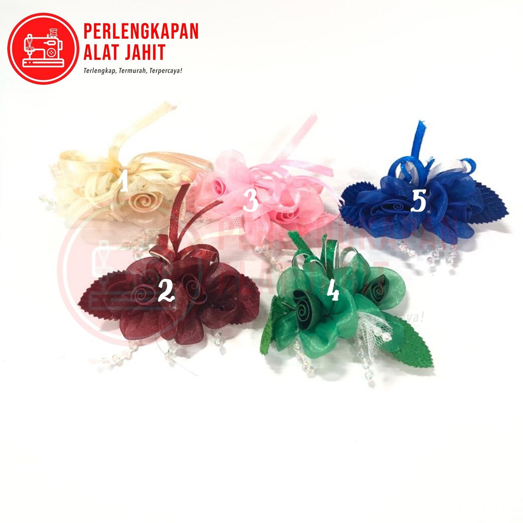 Bunga Organdi Imut, Aplikasi bunga, Aplikasi Baju, Aplikasi DIY, Aplikasi tempel, Bunga tempel