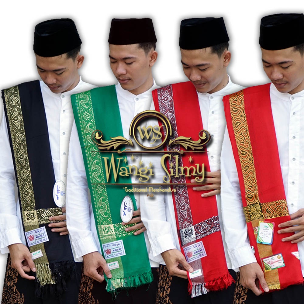 Sorban Kashmiri Arifat Motif Emas - Sorban Panjang Habib 2 Meter