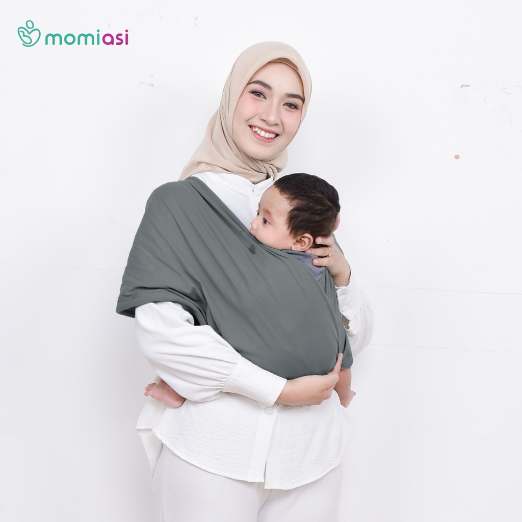 Momiasi - Gendongan Kaos Anak Bayi M Sahpe Geos Polos Samping Baby Wrap Premium