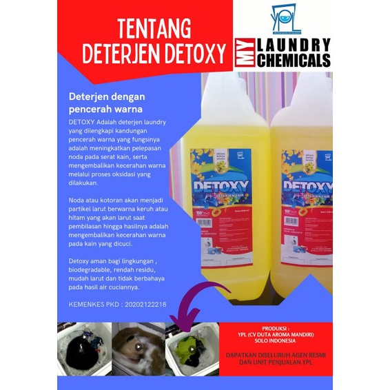 Detoxy, Detergent Cair Pencerah warna by YPL (5 Liter)
