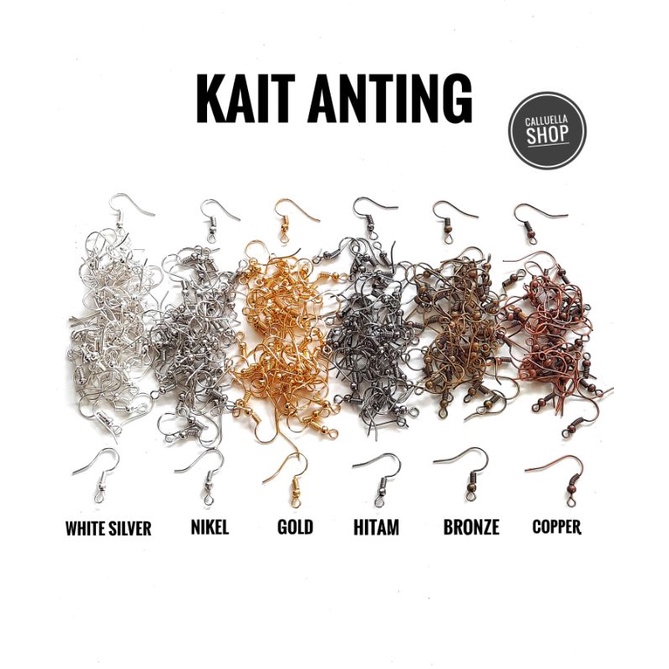 KAIT ANTING 100 biji | BAHAN ANTING AKSESORIS DIY CRAFT