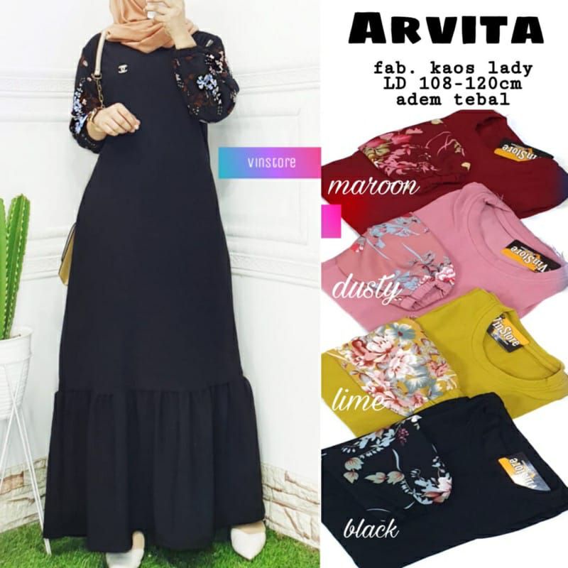 Arvita Gamis / Gamis Wanita / Gamis Rempel