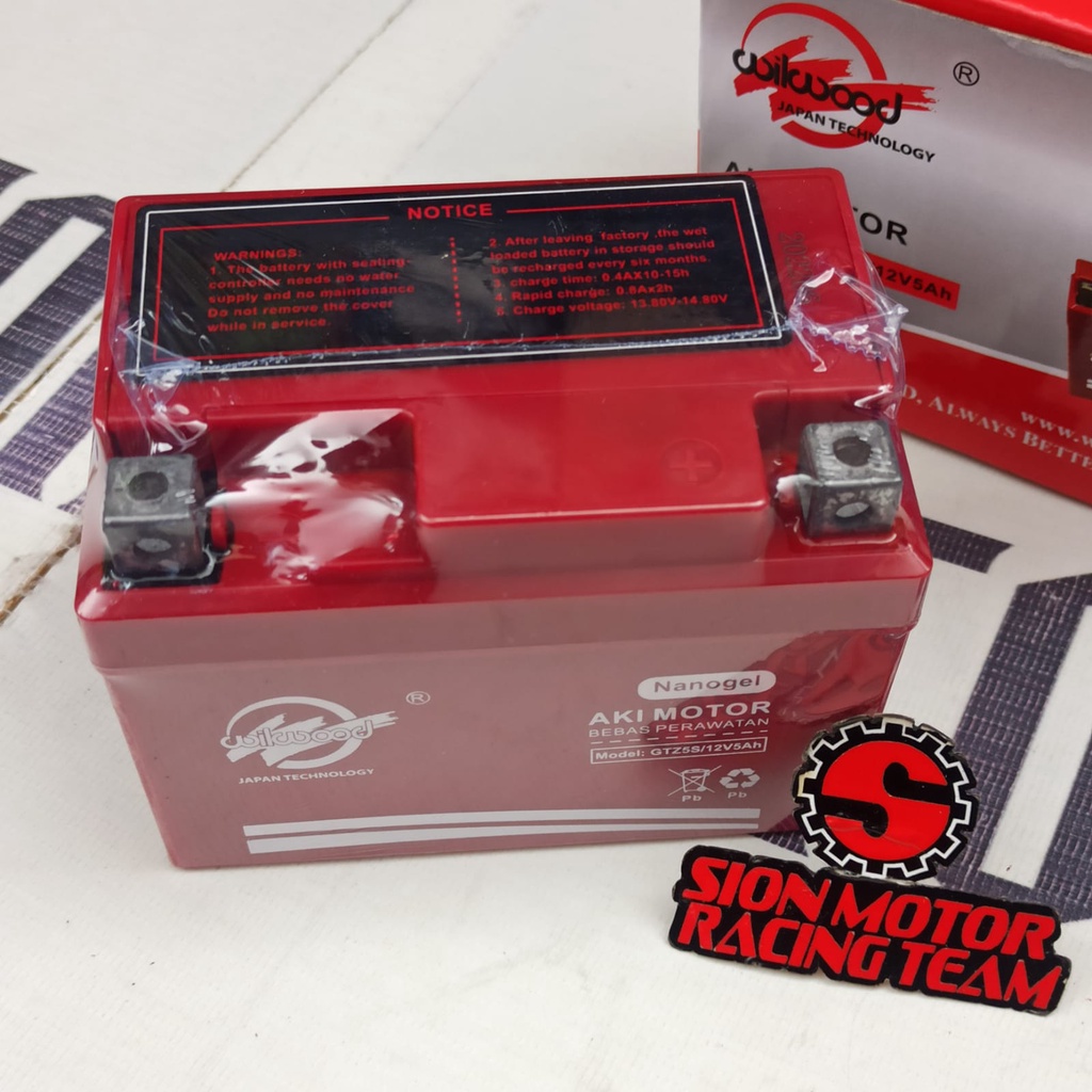 Aki Kering / Accu Kering Honda Vario 110 Lama Karbu / Beat / Scoopy Spacy Nano Gell Wilwood GTZ5S