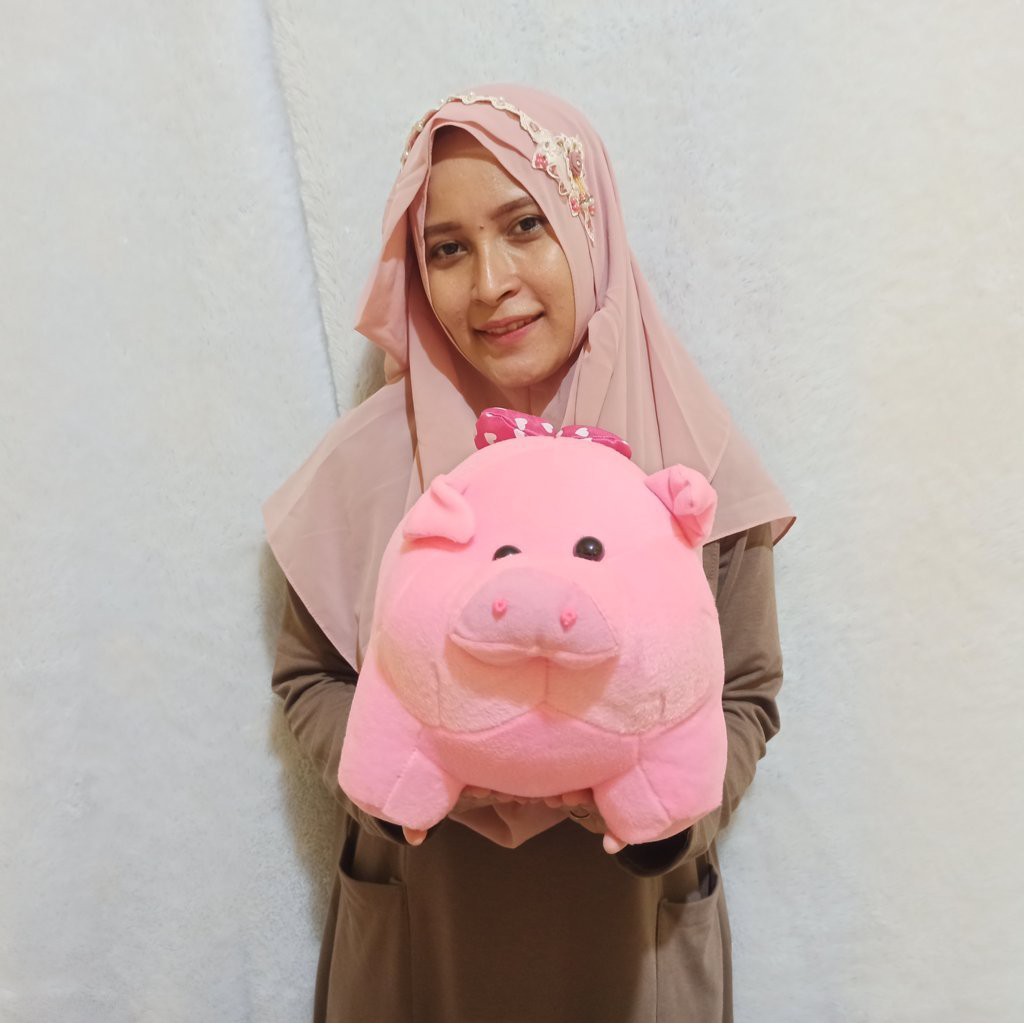 Boneka babi M pink murah