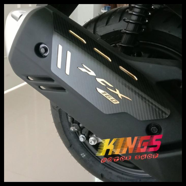 TERMURAH GARNISH MUFFLER MORVELL HONDA NEW PCX 160 PCX160 - CARBON 