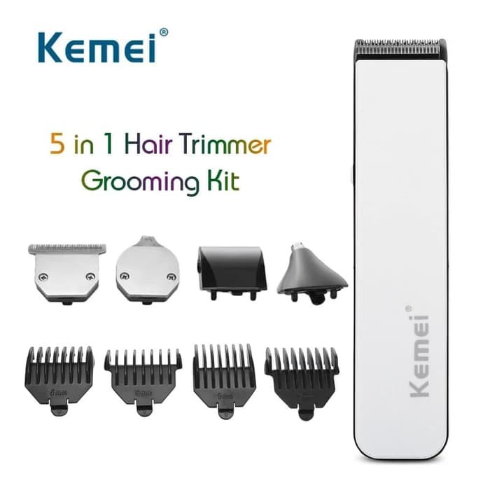 alat cukur rambut cas kemei km 3590 hair clipper 5 in 1 trimmer dan shaver charger