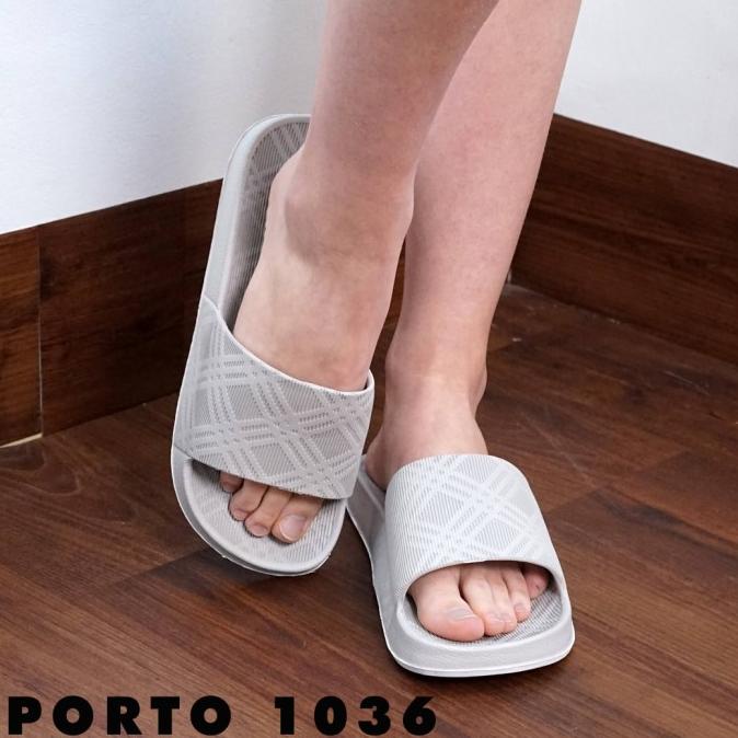 Sandal Wanita Selop Porto 1036 Sandal Batik Kotak Sandal Karet Rumah