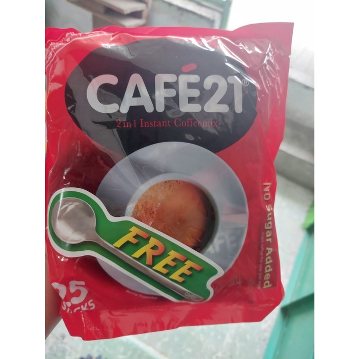 

(BISA COD) Coffee Cafe 21 instant Mix 2 in 1 TANPA Gula No Sugar Added - 25+sendok