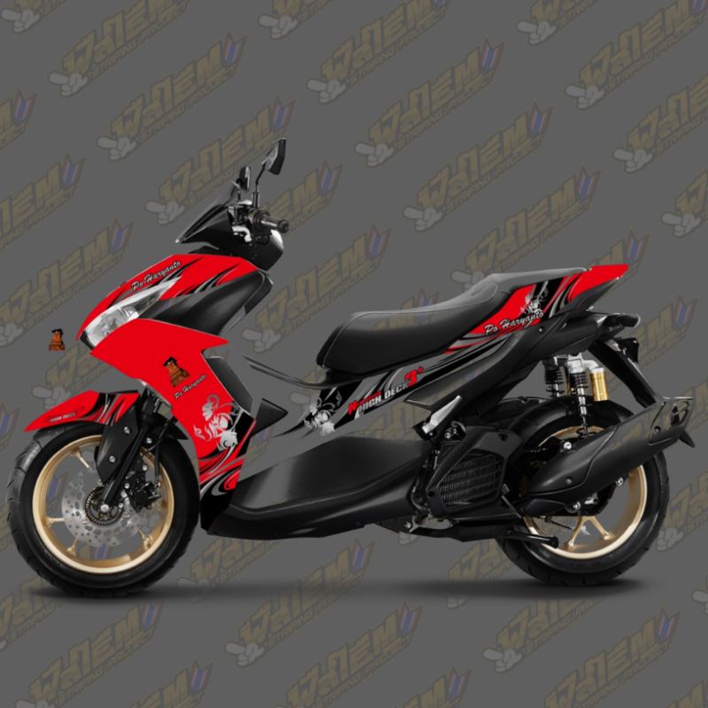 STRIPING STICKER TRANSPARAN AEROX NEW CONNECTED LIVERY PO HARYANTO