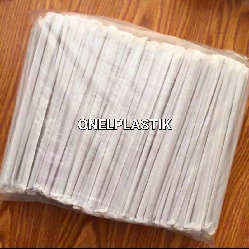 Sedotan Bengkok Steril Bungkus Kertas Hitam &amp; Putih Isi 500 Pcs