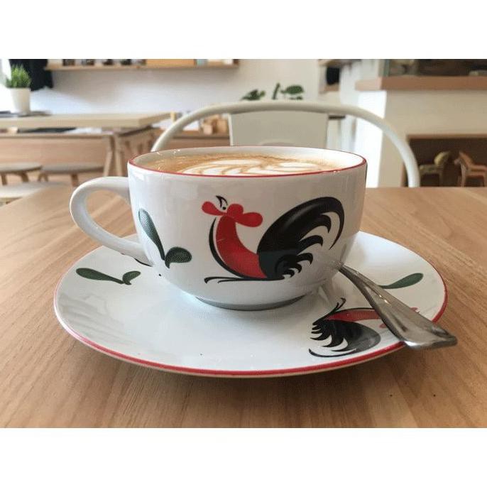 1 Set Cangkir Kopin Cappucino Motif Ayam Jago/KUKURUYUK