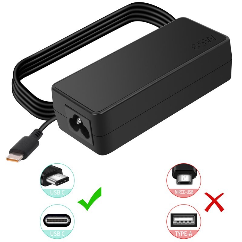 Adaptor Charger Original Laptop Lenovo 20V-3.25A 65W Long USB Type-C