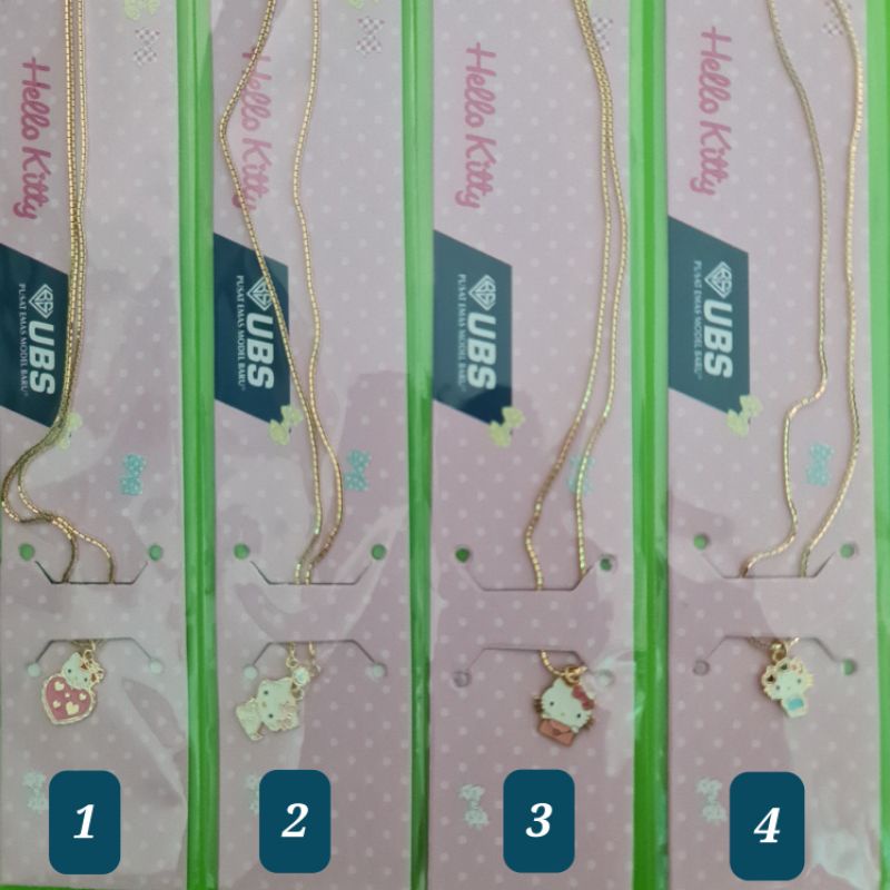 Kalung anak Hello Kitty love, surat, kacamata UBS kadar 9K 420