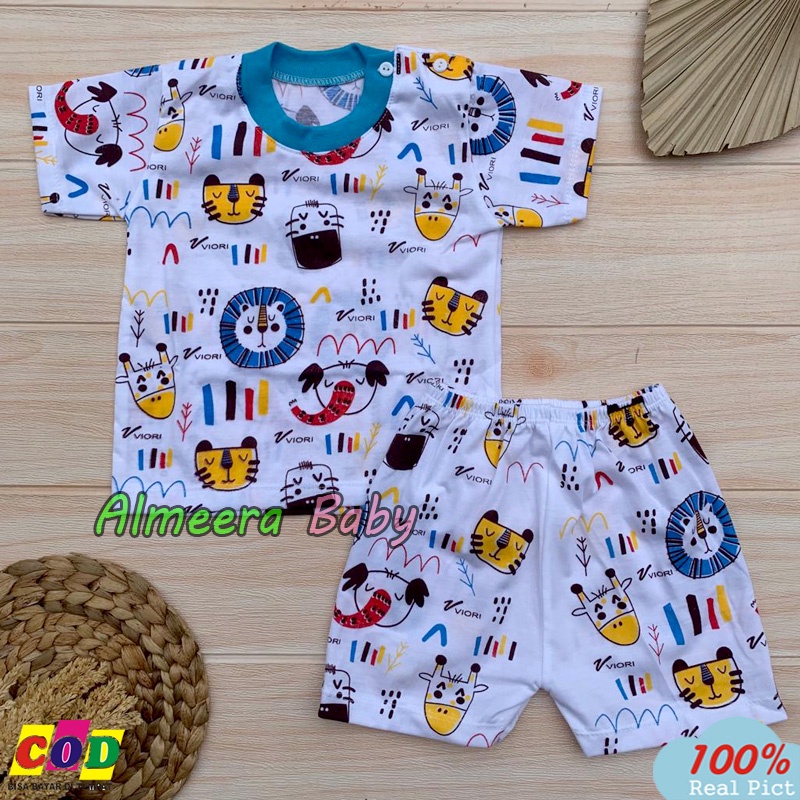 Setelan Baju Bayi Kaos Oblong Lengan Pendek Almeerababy