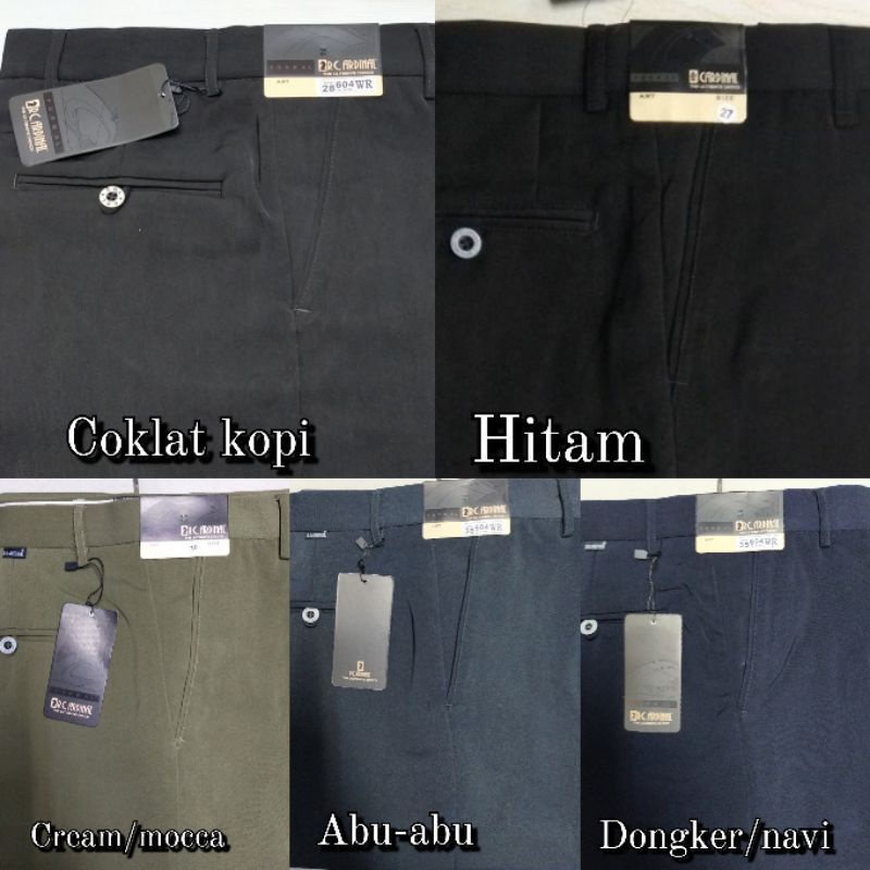 CELANA BAHAN KERJA FORMAL PREMIUM merk RC wr,rc ardinal SIZE  27-38