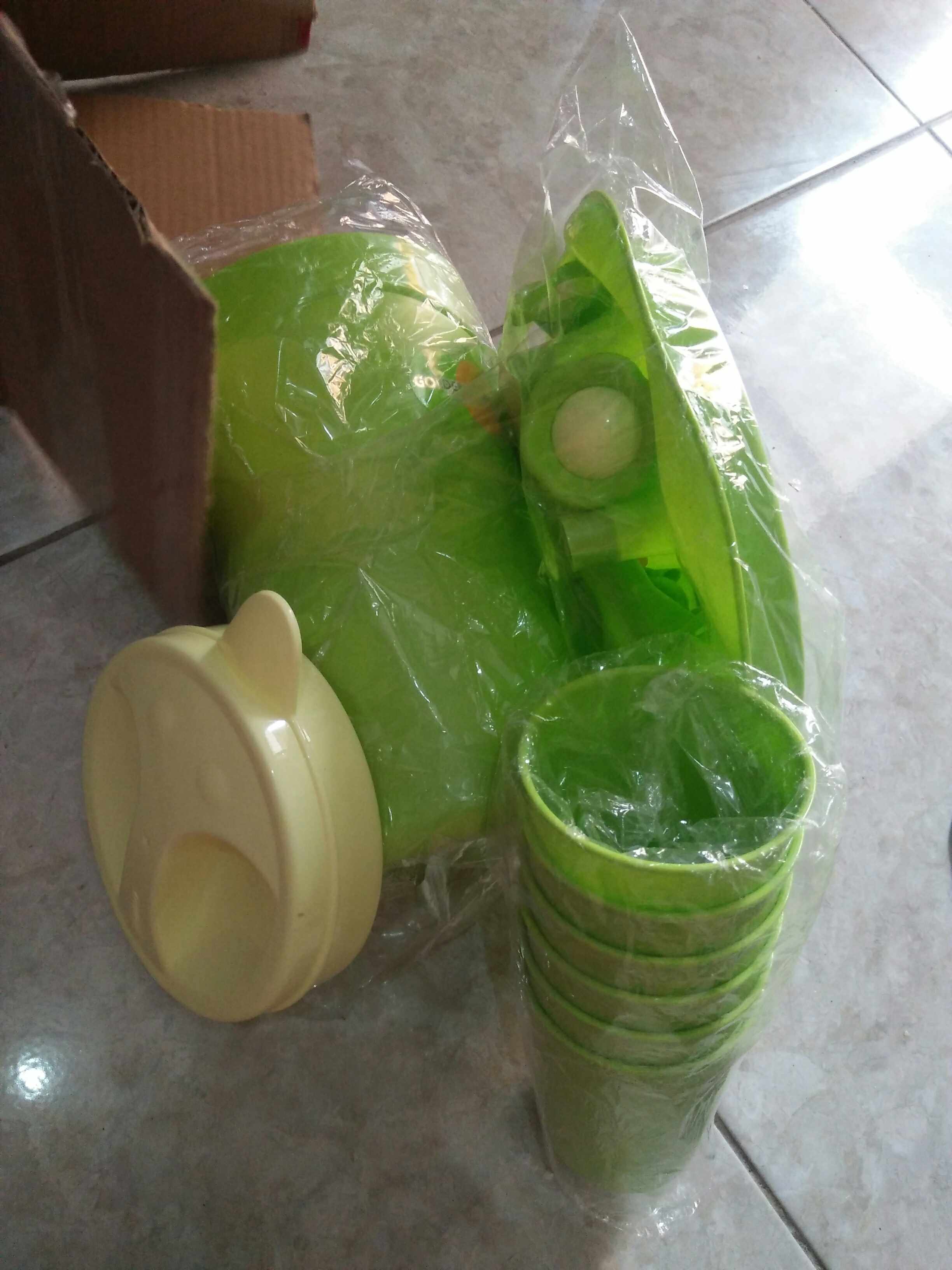 Teko Set + Rak Gelas Dan Gelas Isi 6p